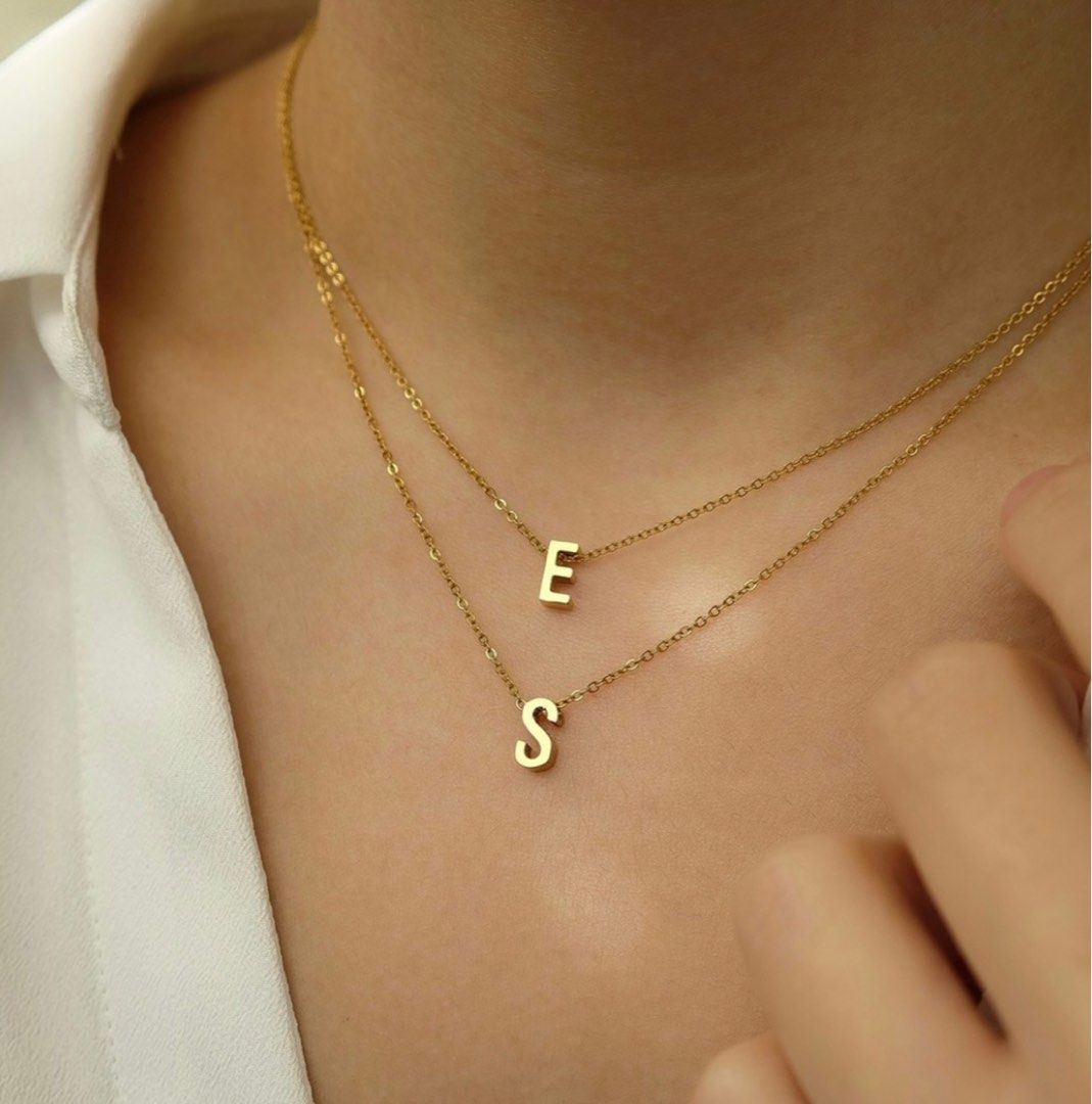 Classic Initial Alphabet Pendant Necklace Luxury Accessories on