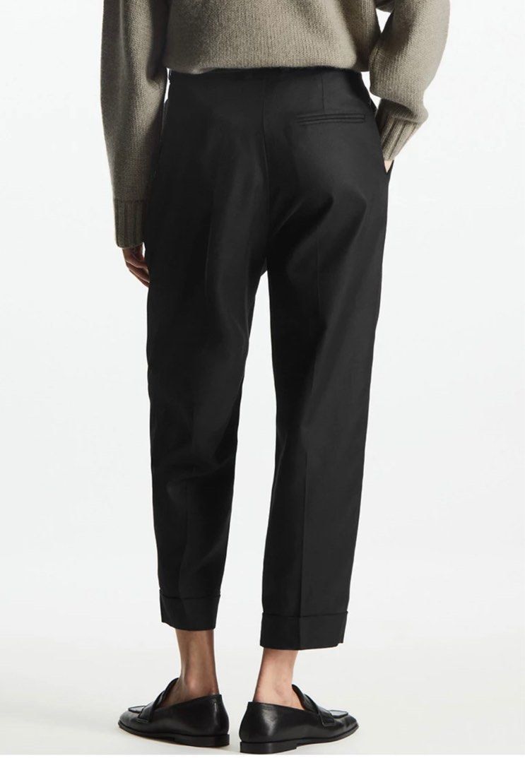 COS Wide-leg Tailored Wool Pants in Black | Lyst UK