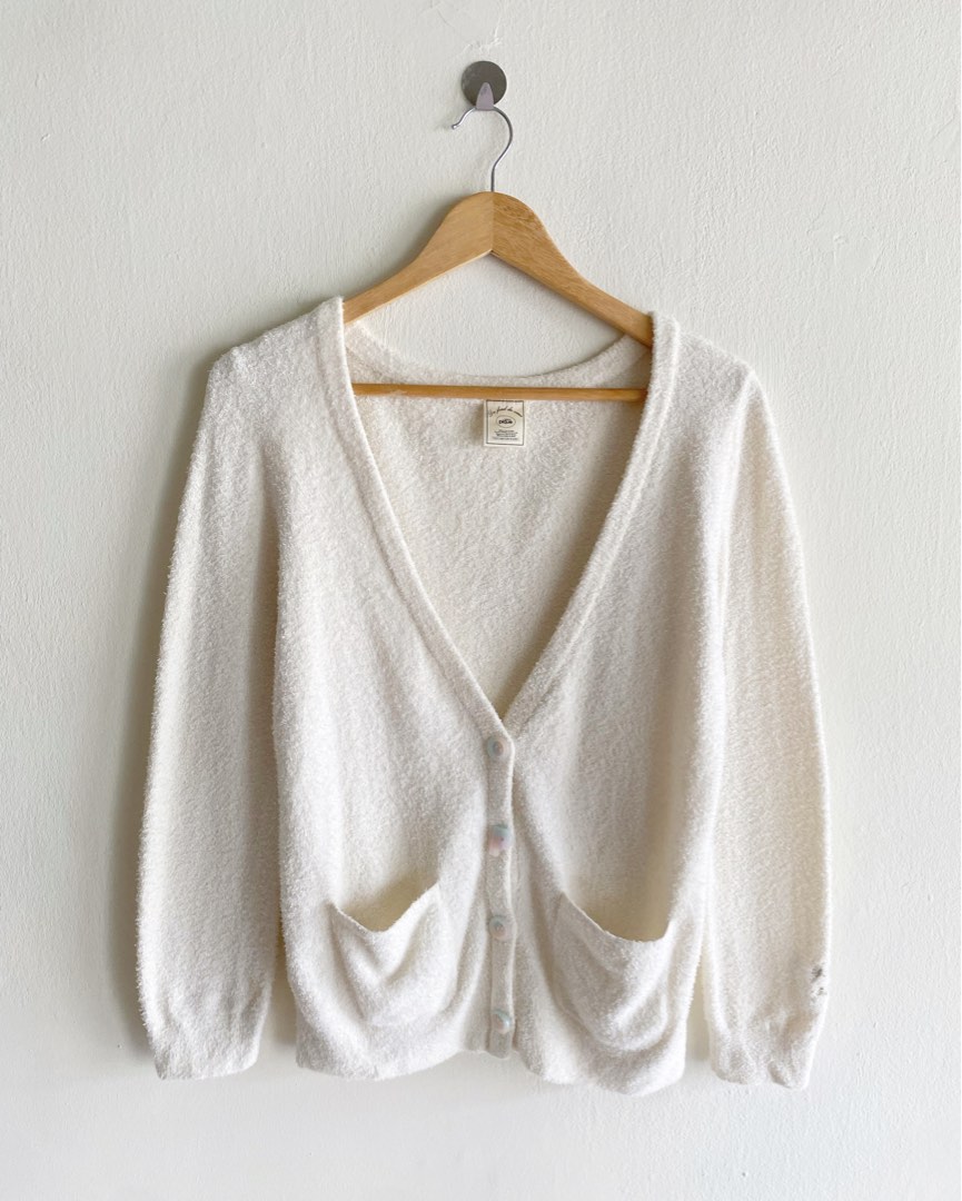 CREAM M FLUFFY CARDIGAN TOP Women s Fashion Tops Other Tops on