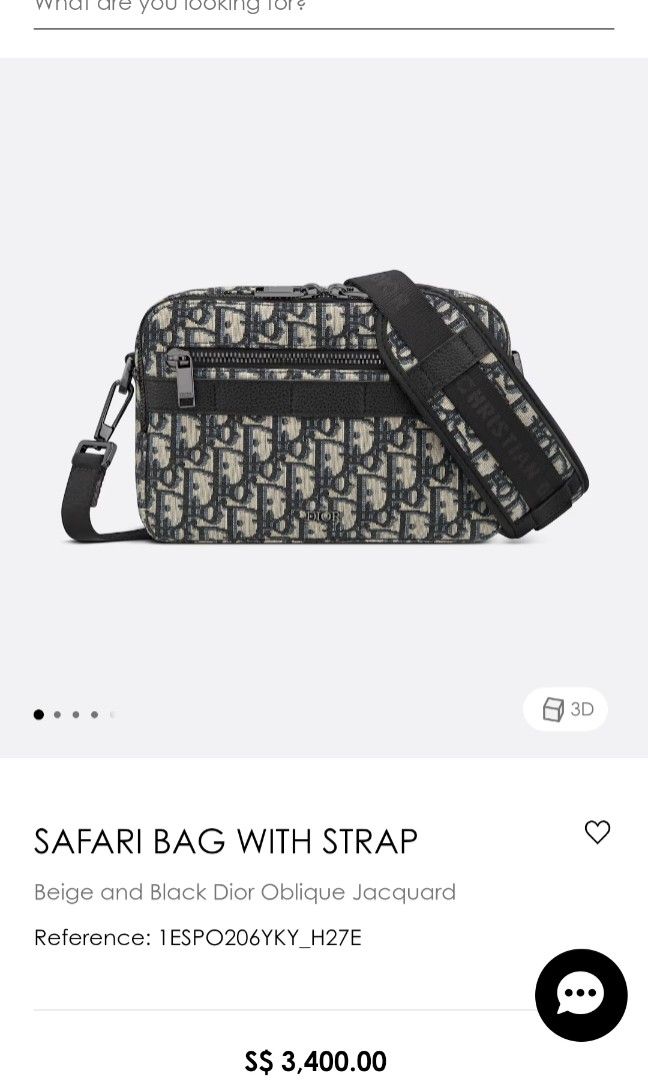 Dior - Mini Safari Bag with Strap Black Dior Oblique Jacquard - Men