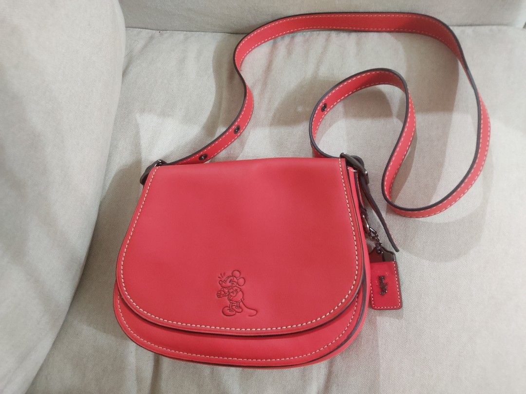 Disney x Coach Limited Edition Mickey Saddle Bag, Women's Fashion, Bags
