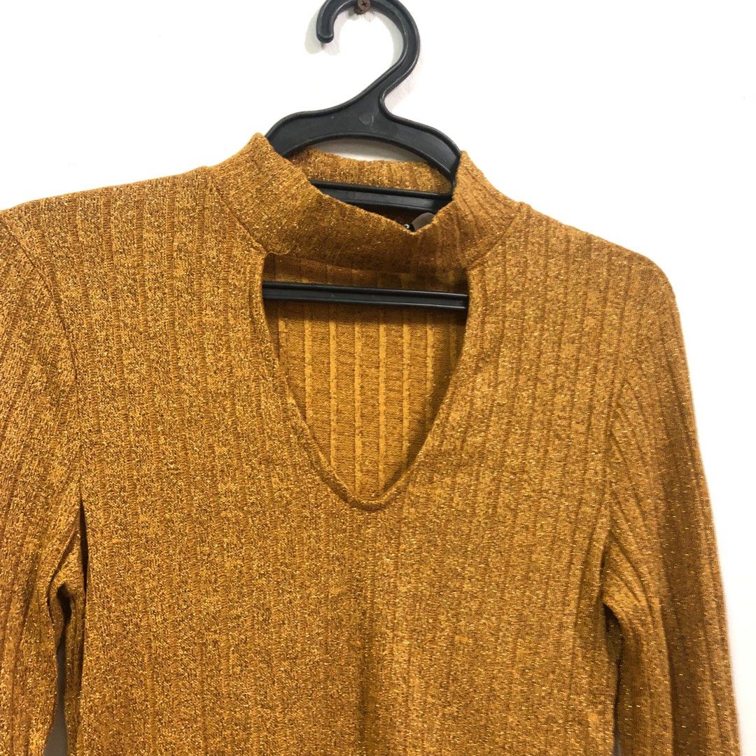 Gold glitter turtleneck sales