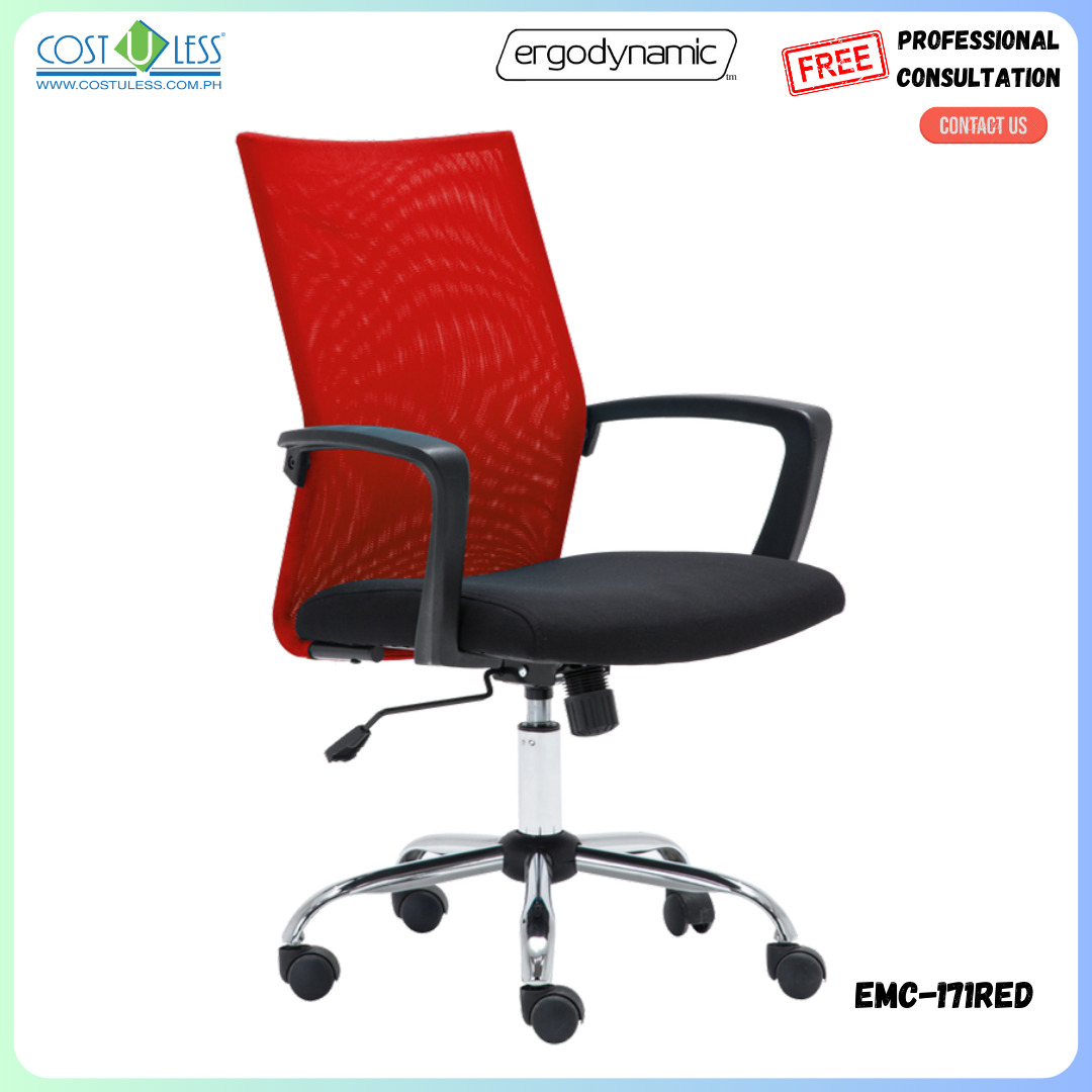 Ergodynamic EMC171 Midback Mesh Chair pneumatic height adjustment, 360