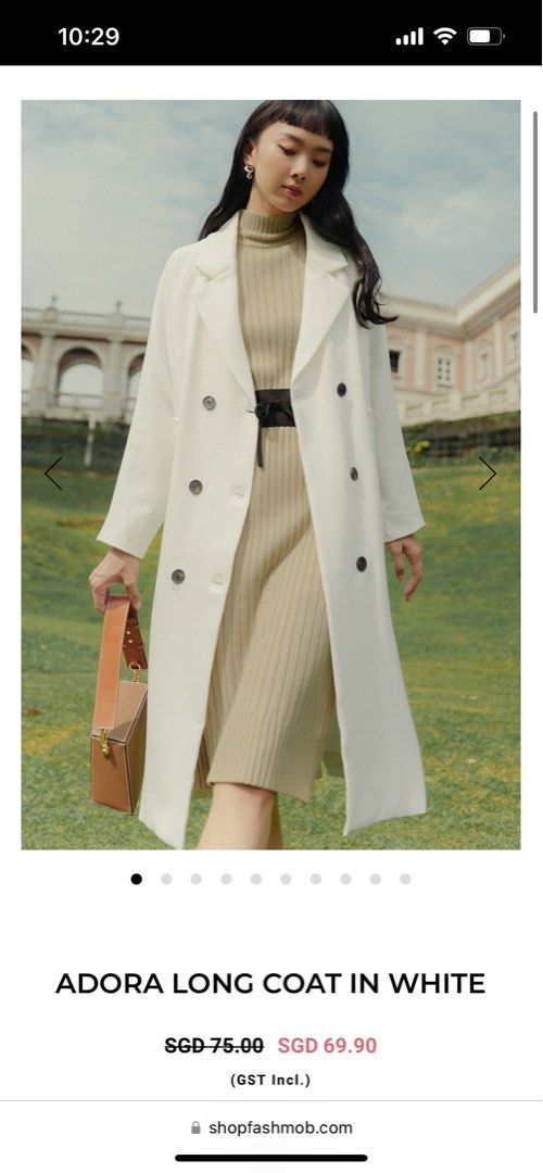 White full cheap length coat