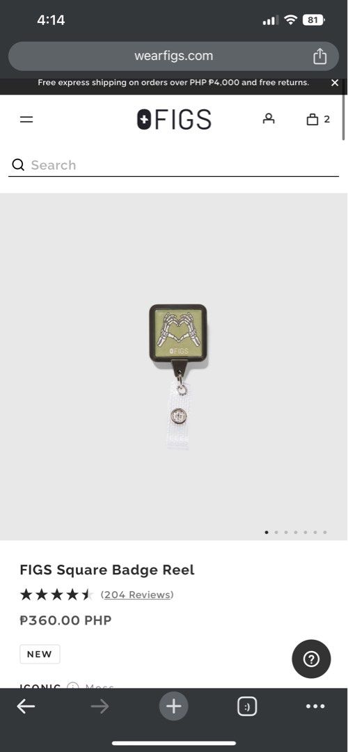 FIGS Badge Reel ID Holder, Women's Fashion, Watches & Accessories