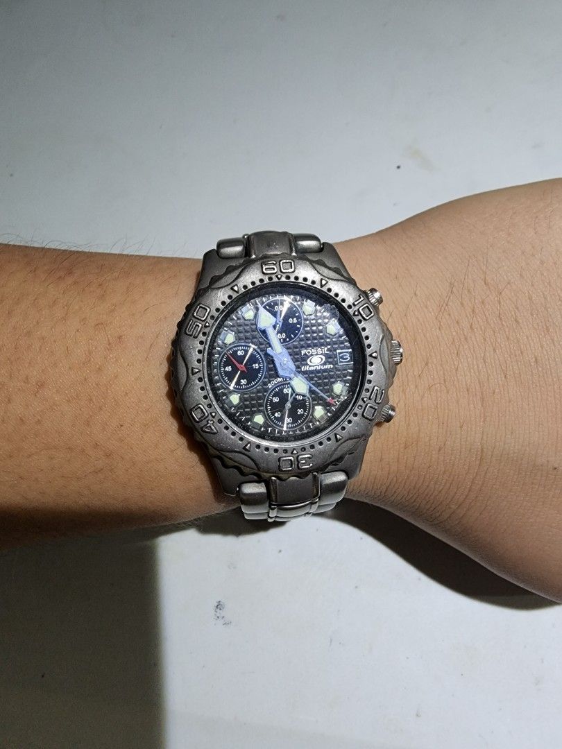 Fossil store blue titanium