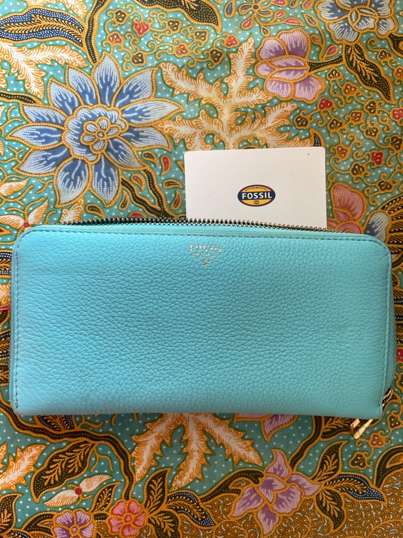 Teal fossil clearance purse