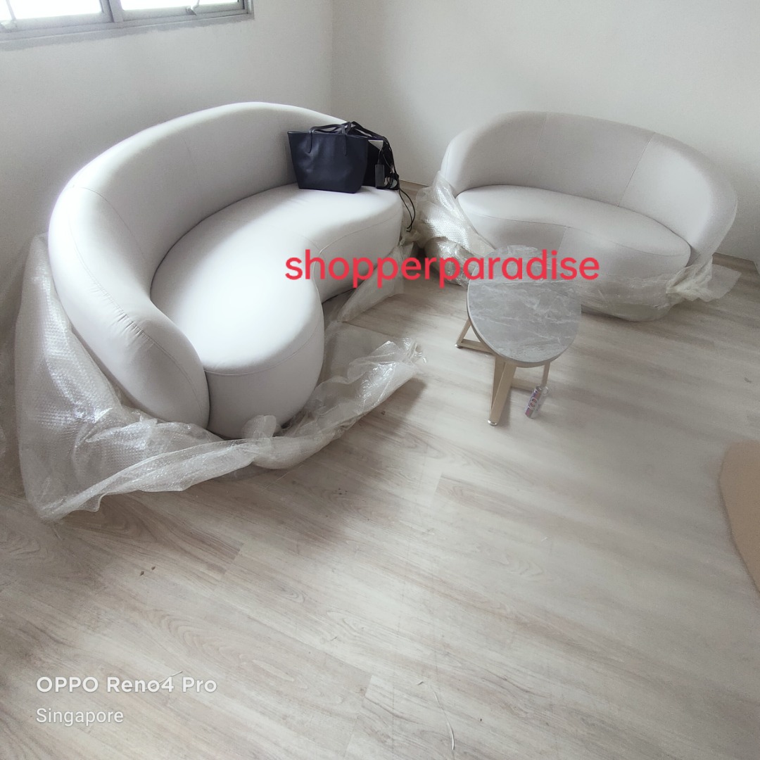 Free Delivery! Sofa 018, Modern Curved PU leather Sofa Video, Furniture