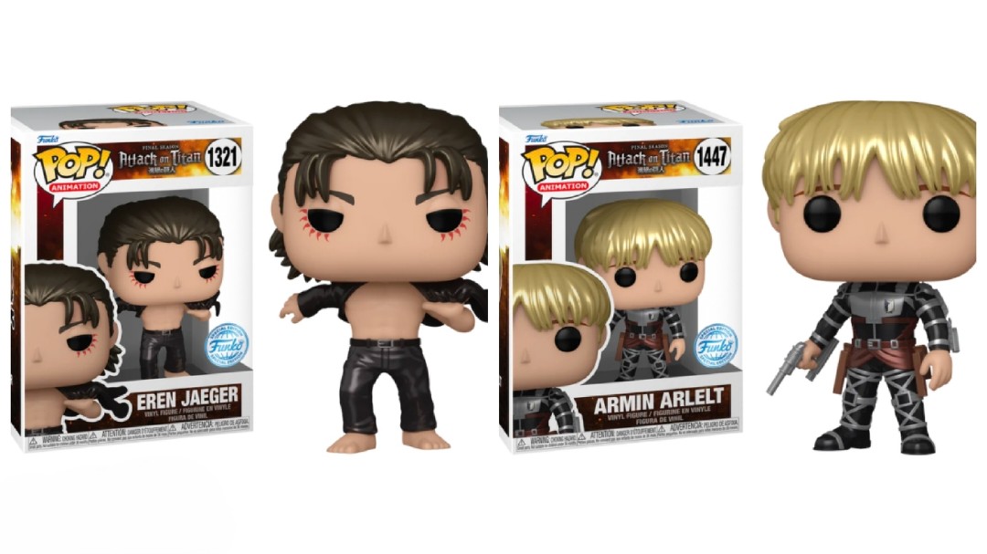 Funko Pop! Animation: Attack on Titan - Eren Jaeger Metallic #1321/Armin  Arlelt Metallic #1447, Hobbies & Toys, Toys & Games on Carousell