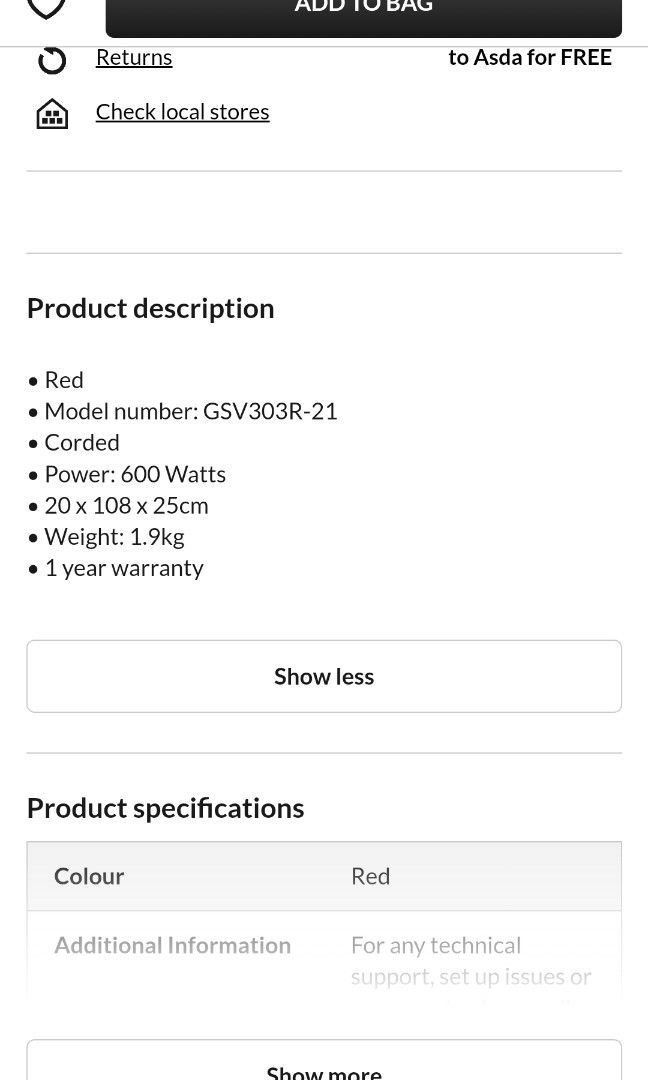 Goblin Stick Corded Vacuum Cleaner, TV & Home Appliances, Vacuum