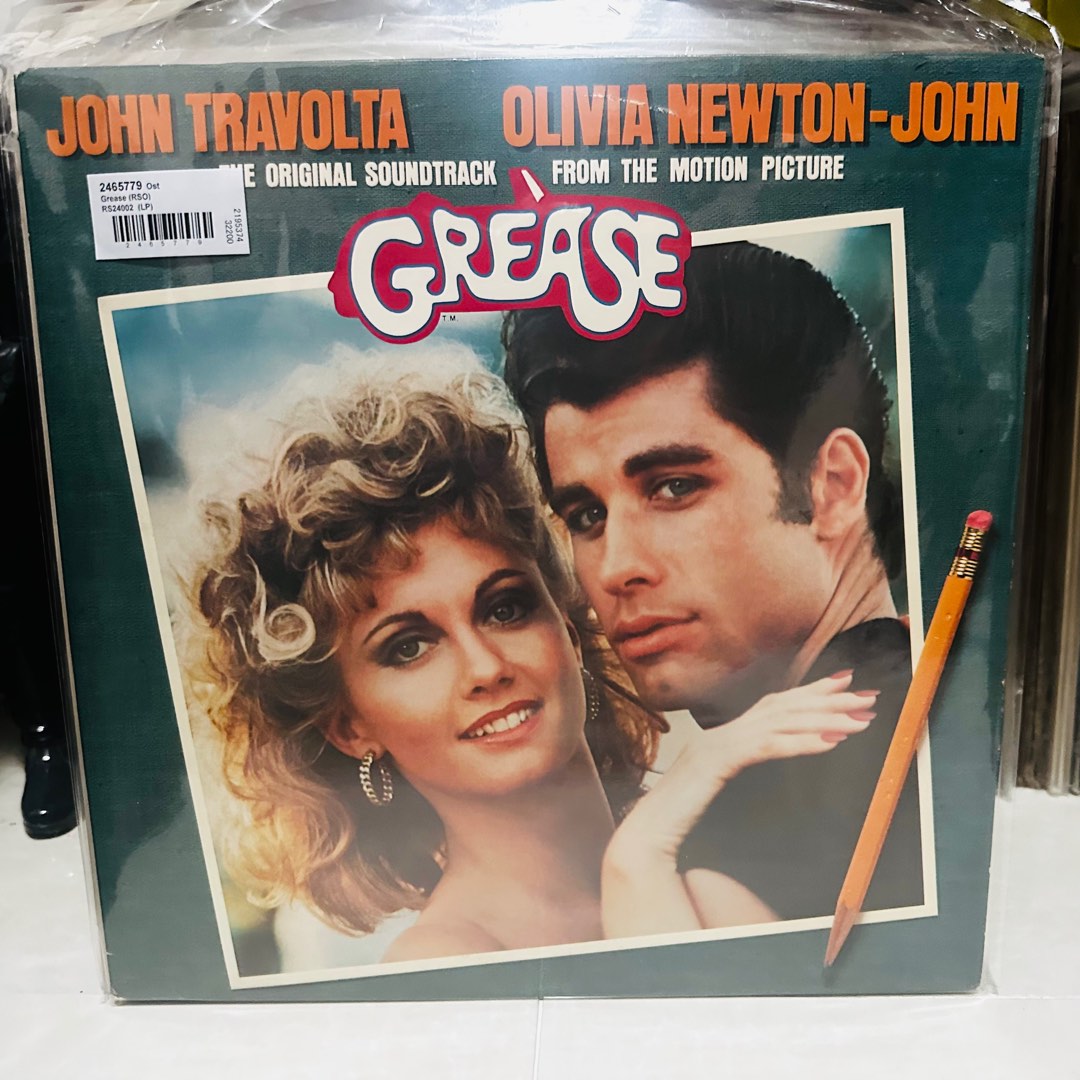 Grease OST 2LP Vinyl Records LP Plaka, Hobbies & Toys, Music & Media