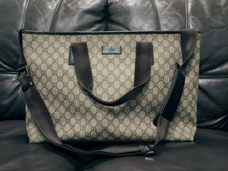GUCCI Vintage Leather Tote Bag, Luxury, Bags & Wallets on Carousell