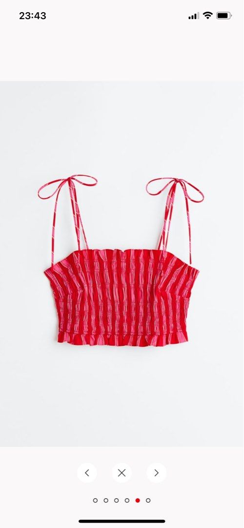H and m sales red crop top
