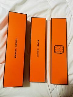 Apple Hermes 44mm Orange Sport Band, Luxury, Watches on Carousell