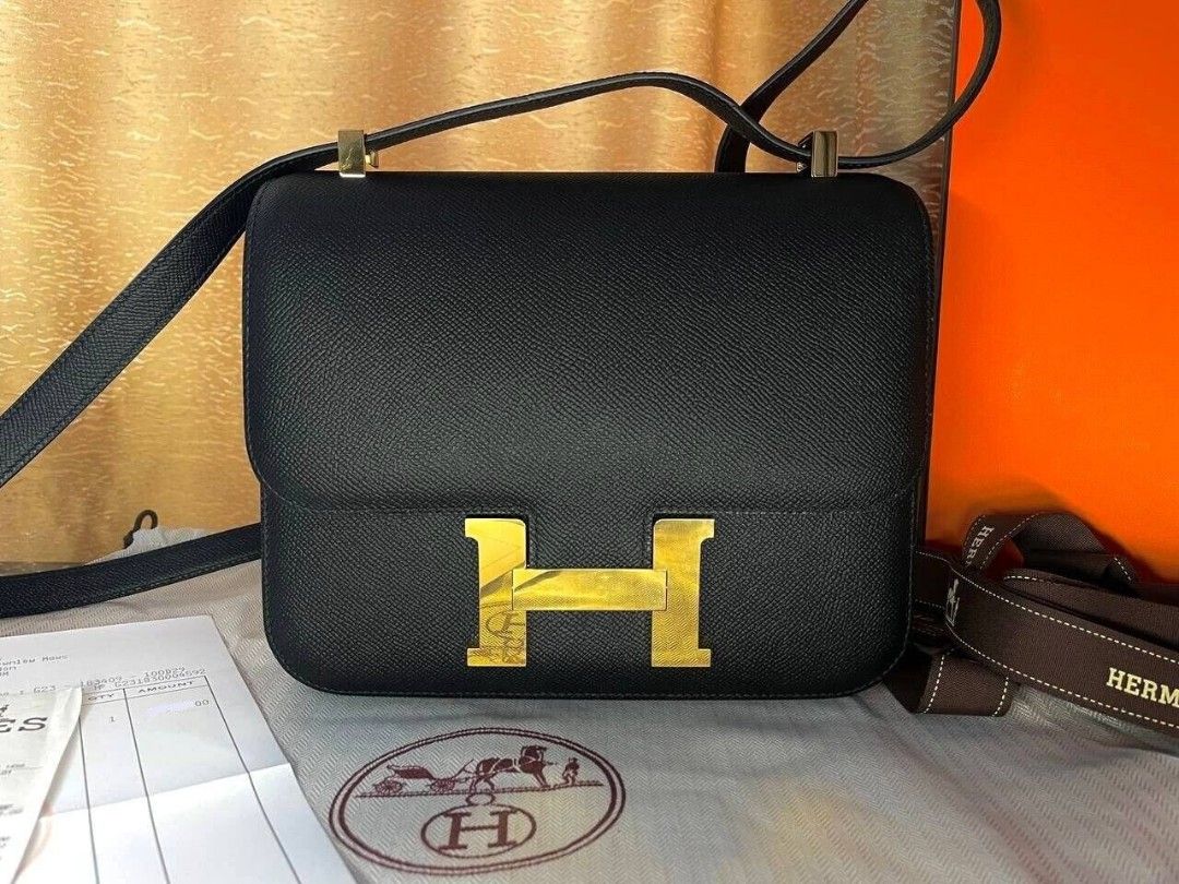 Hermes Constance Bag Epsom Leather Gold Hardware In Grey