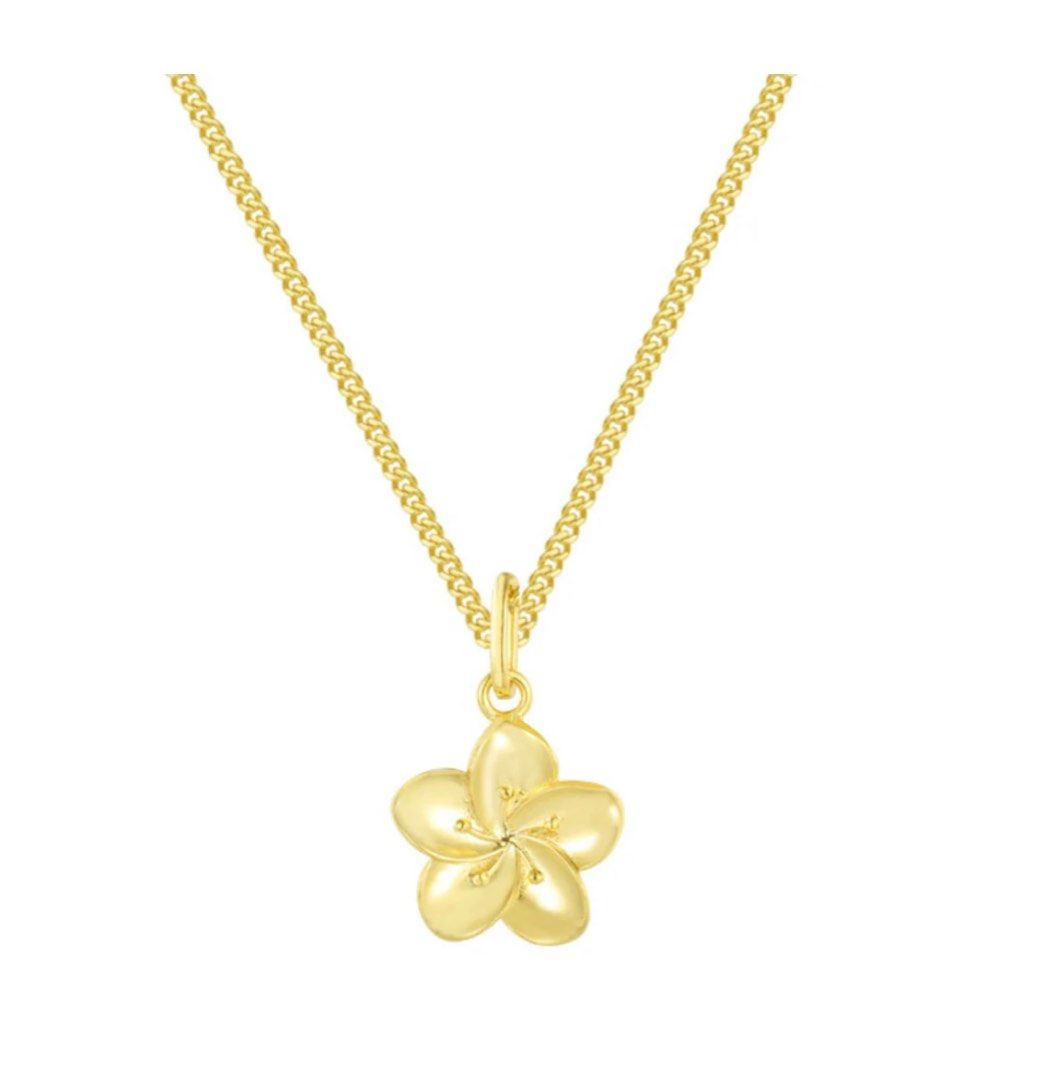 Gold hibiscus necklace sales