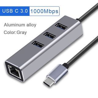 High Quality USB  C Hub for lLaptop Type C Adapter  USB  C 3.0 Hub to Rj45 1000Mbps Ethernet Network Adapter 4 Port Docking