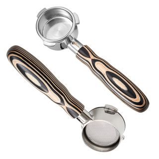 iKape E61 Bottomless Portafilter Wooden Handle – Pearl White
