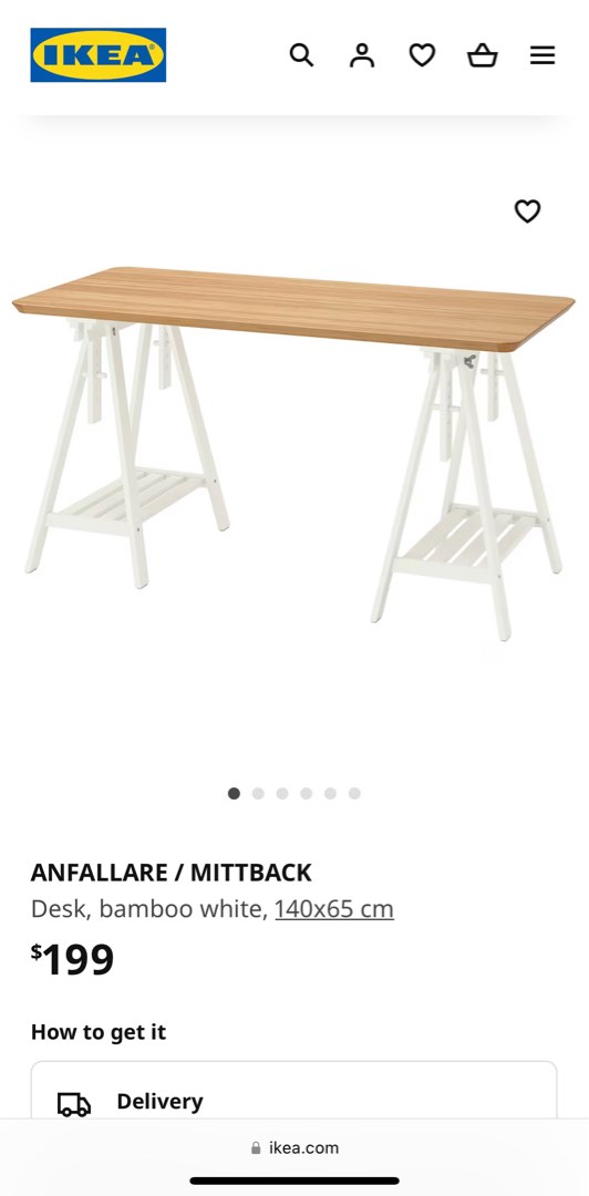 IKEA Bamboo Table/Desk, Furniture & Home Living
