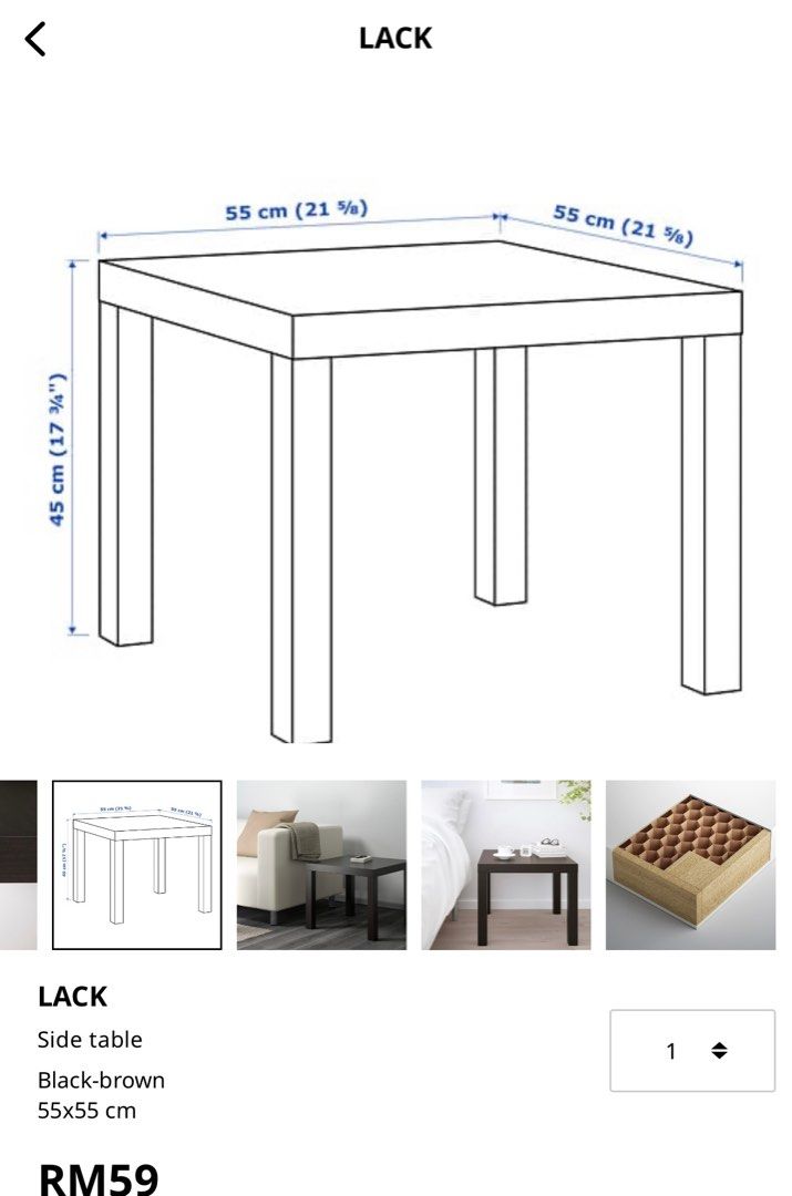 IKEA LACK SIDE TABLE BLACK, Furniture & Home Living, Furniture, Tables & Sets on Carousell