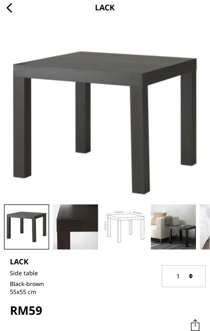 IKEA LACK SIDE TABLE BLACK, Furniture & Home Living, Furniture, Tables