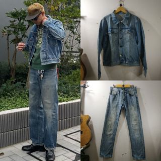 Jual sepaket nih jaket jeans Vintage sama celana Vintage Louis Vuitton,