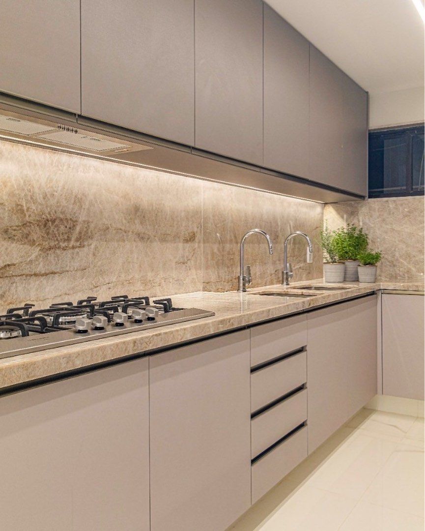 KITCHEN CABINET MODERN DESIGN MELAMINE 3G 4G GLASS PANEL