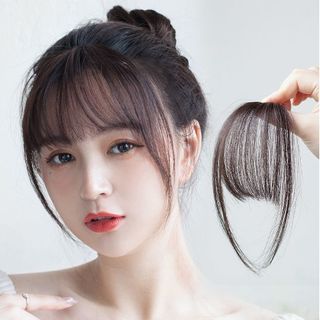Korean Style Fashion Looks Real Thin Air Bangs Extension Easy Wear with Clip Hair Wig Mini Bangs