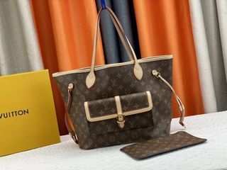 Brown Louis Vuitton Monogram Sac Riveting Shoulder Bag, louis vuitton  montaigne shopping bag in brown monogram canvas and natural leather