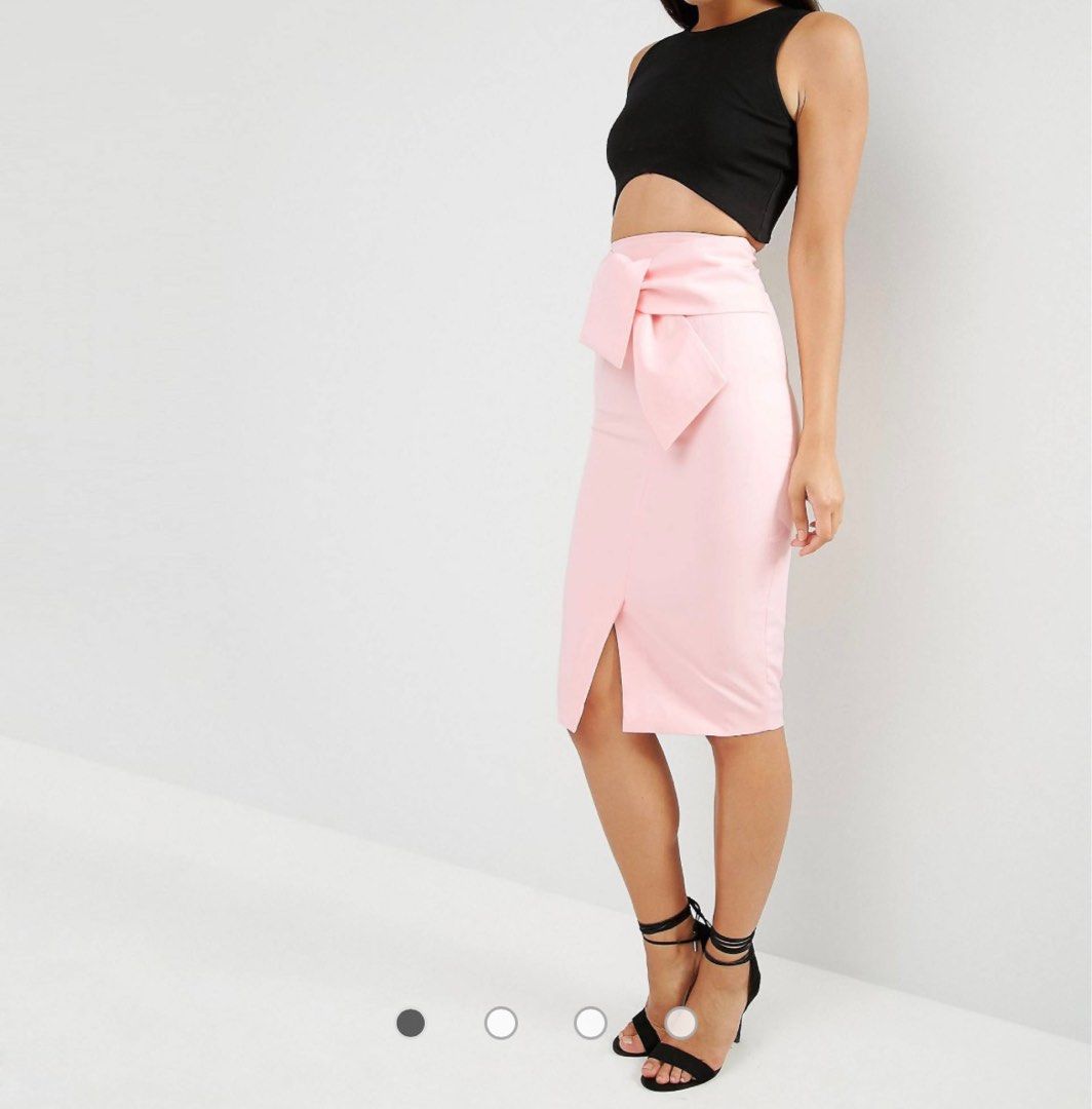 Blush pink pencil skirt top
