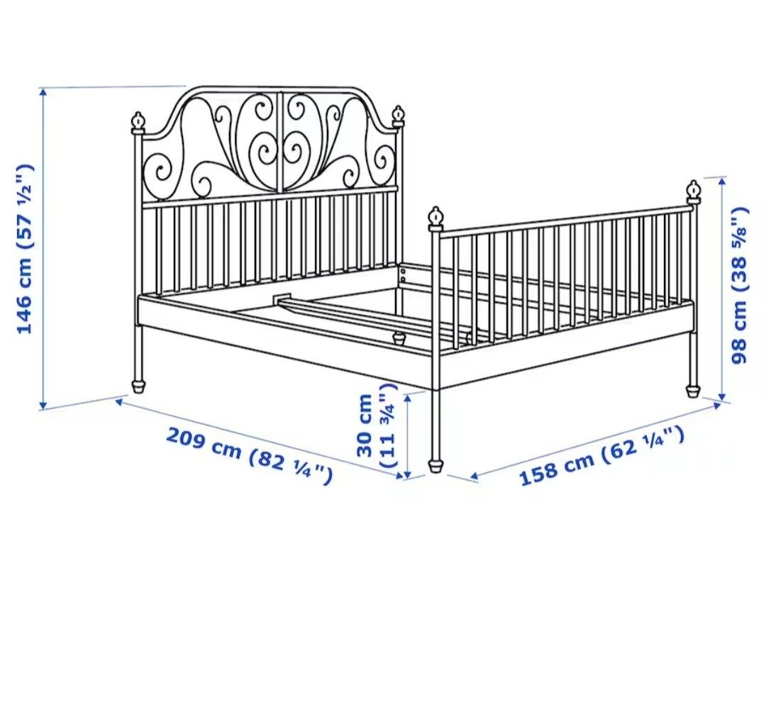 Leirvik Bed Frame, Furniture & Home Living, Furniture, Bed Frames