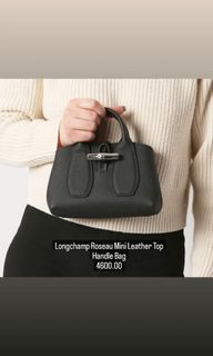 Longchamp Roseau Mini Leather Top Handle Bag