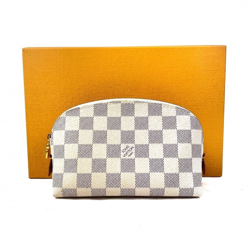 Cosmetic Pouch Damier Azure GHW