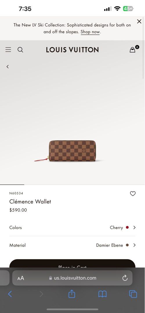 Clémence Wallet Damier Ebene Canvas - Wallets and Small Leather Goods  N60534