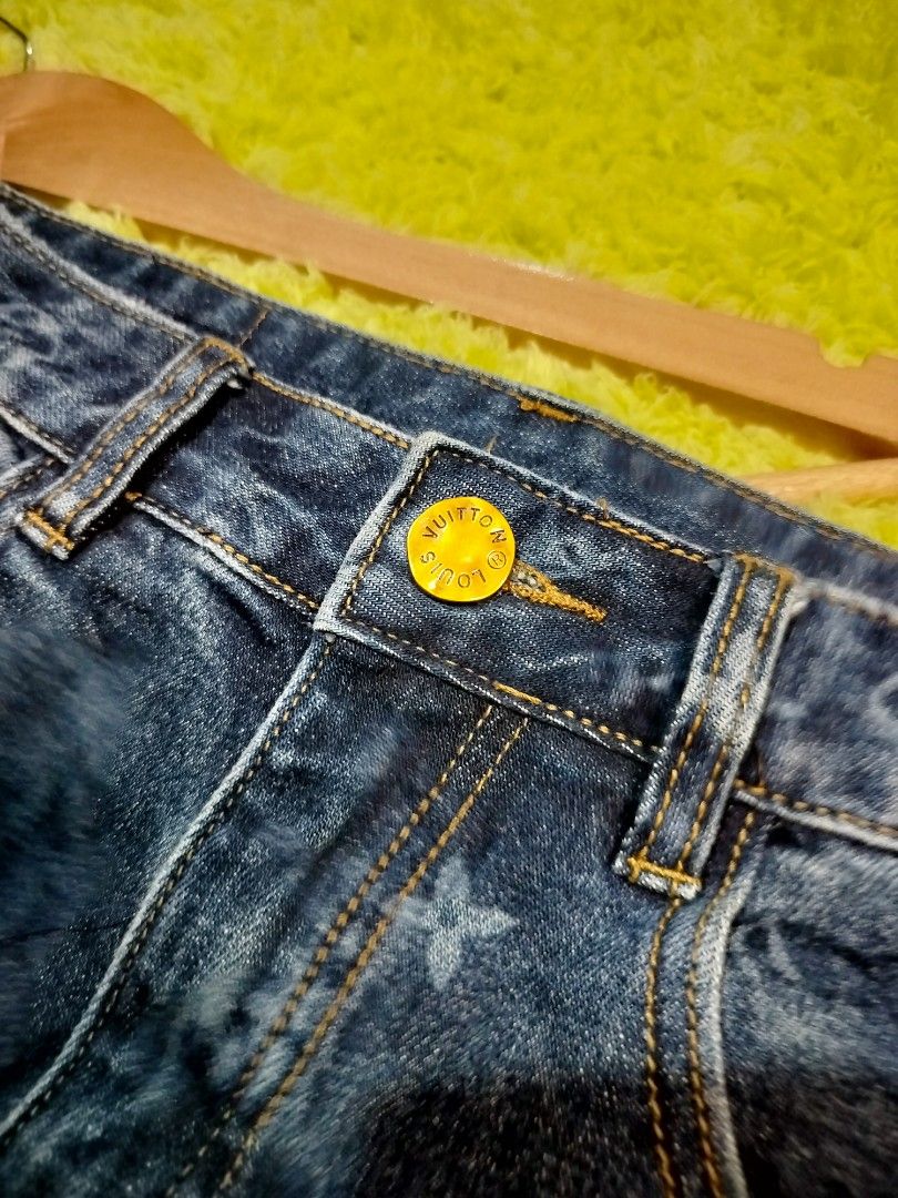 Louis Vuitton LV Monogram Patchwork Denim Pants, Men's Fashion, Bottoms,  Jeans on Carousell