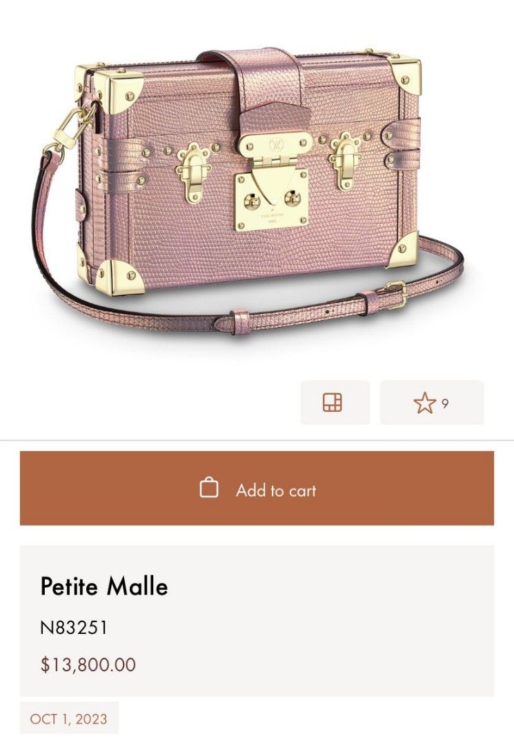 Louis Vuitton Petite Malle lizard Skin Box Bag. 