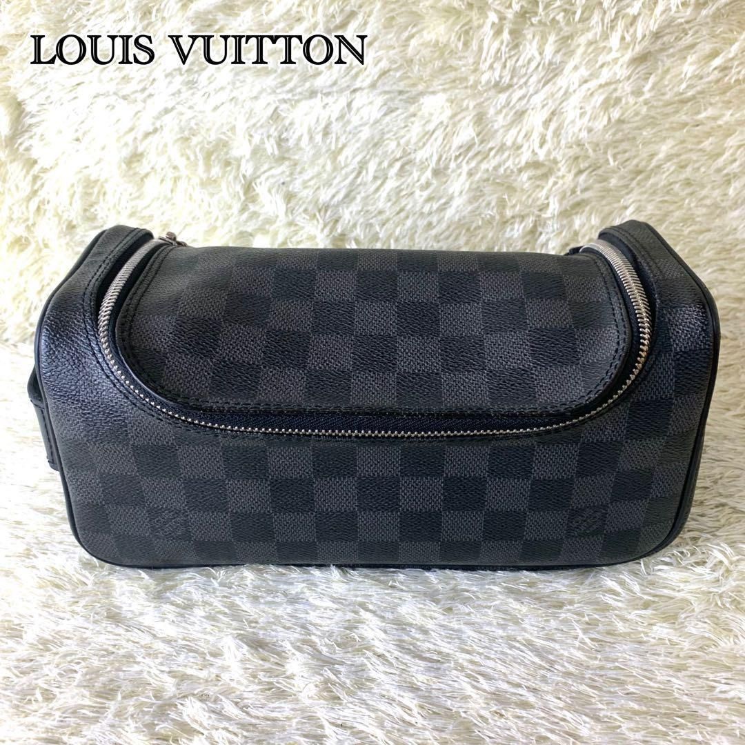 Authentic LOUIS VUITTON Damier Graphite Toilette pouch N47625