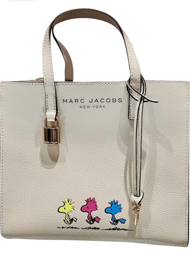 Marc Jacobs Mini Grind Signet Printed Leather Crossbody Tote Handbag Purse