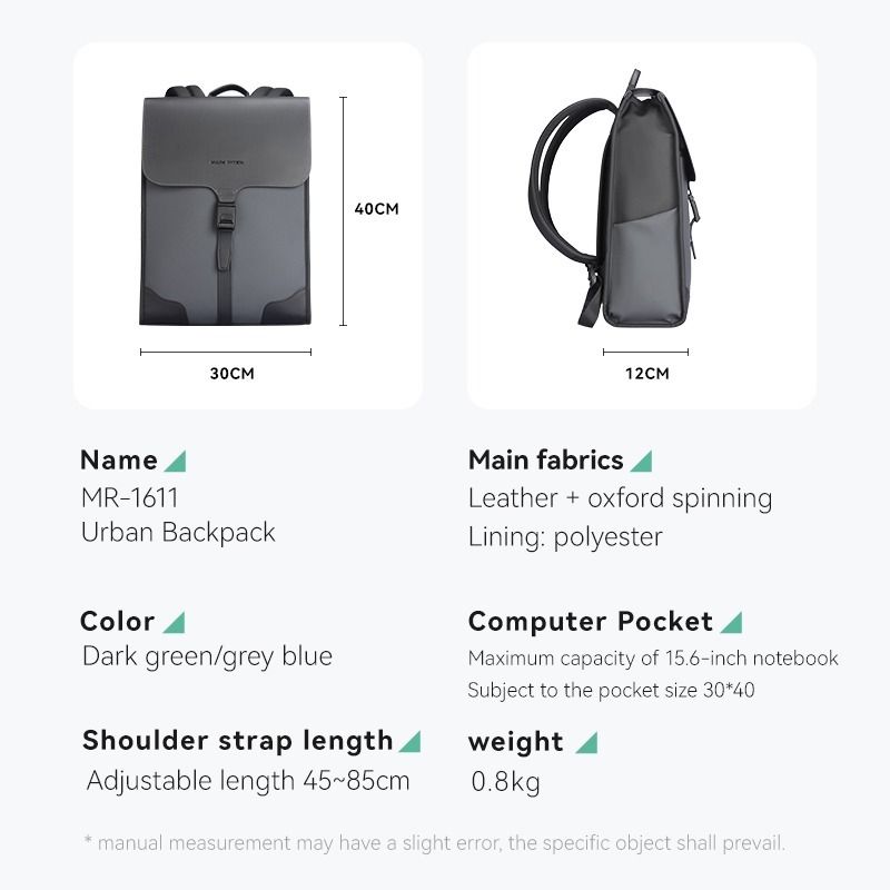 MARK RYDEN Slim Light Weight Office Water Repellent Laptop Backpack ...