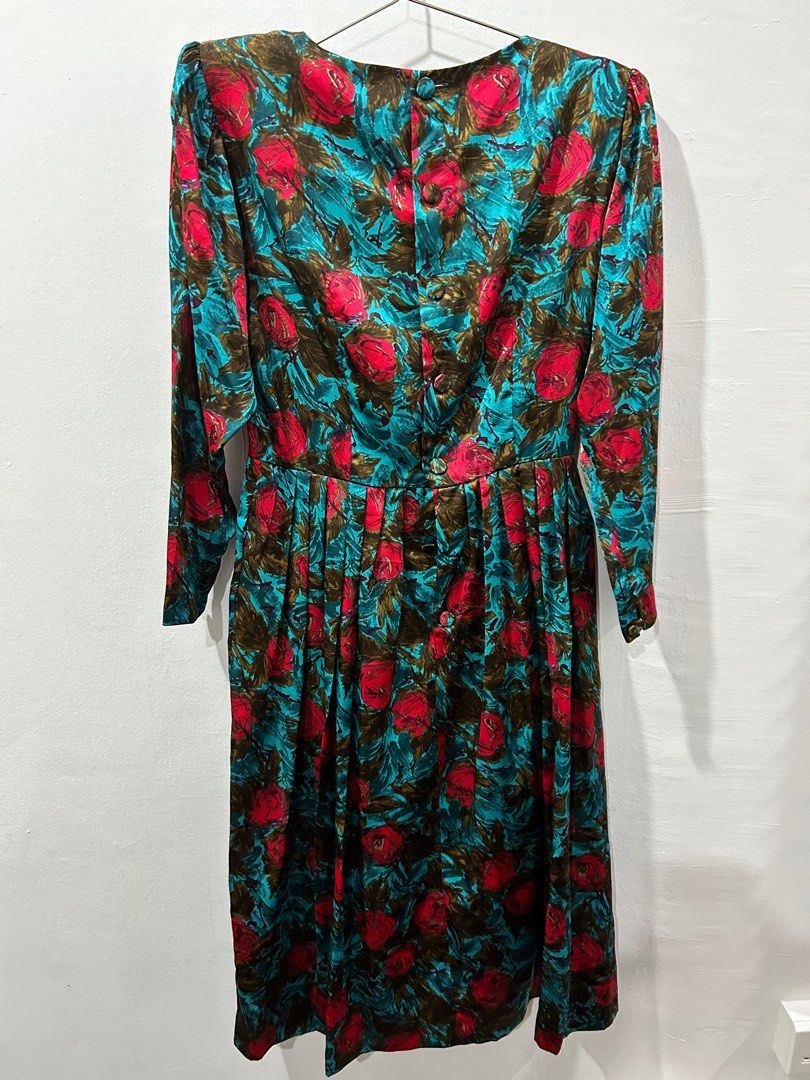 Max Mara rose printed vintage dress Women s Fashion Dresses