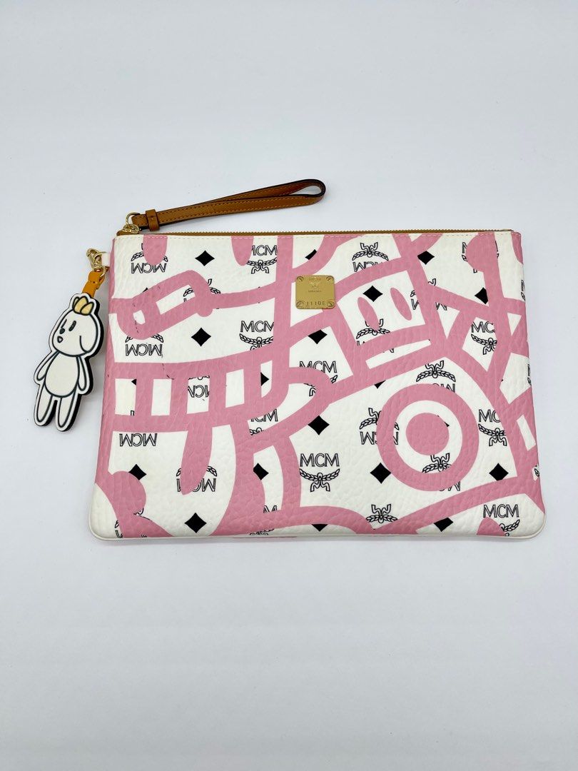 MCM x Eddie Kang Loveless Top Zip Pouch with Wristlet