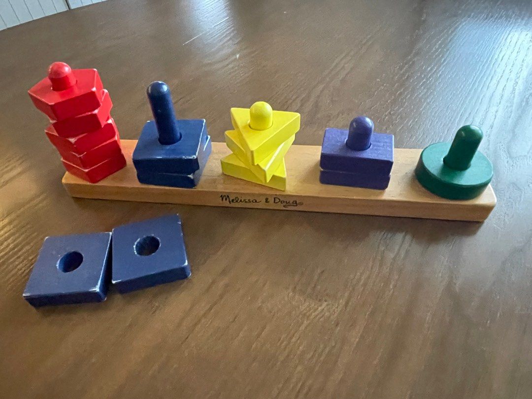 Melissa and doug wooden on sale stacking rings