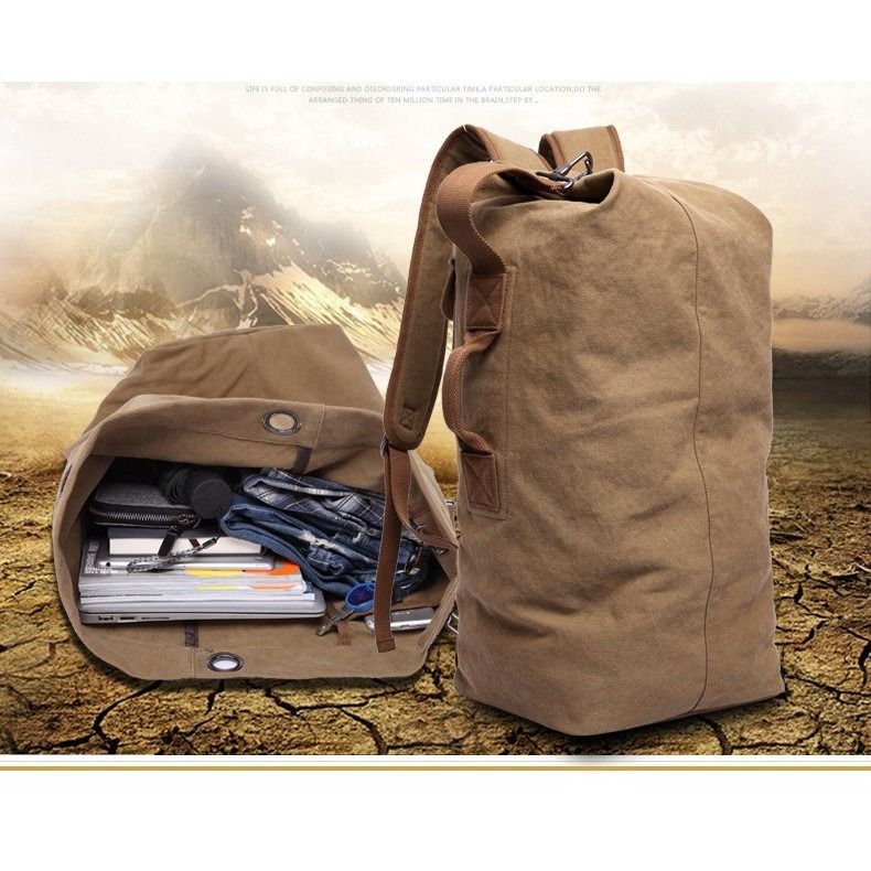Mens Canvas Backpack Big Capacity Premium Camping Bag