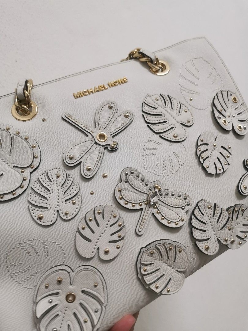 MICHAEL KORS BAGS MICHAEL KORS Susannah 3D Tote OPTIC WHITE Dragonfly Tote Bag