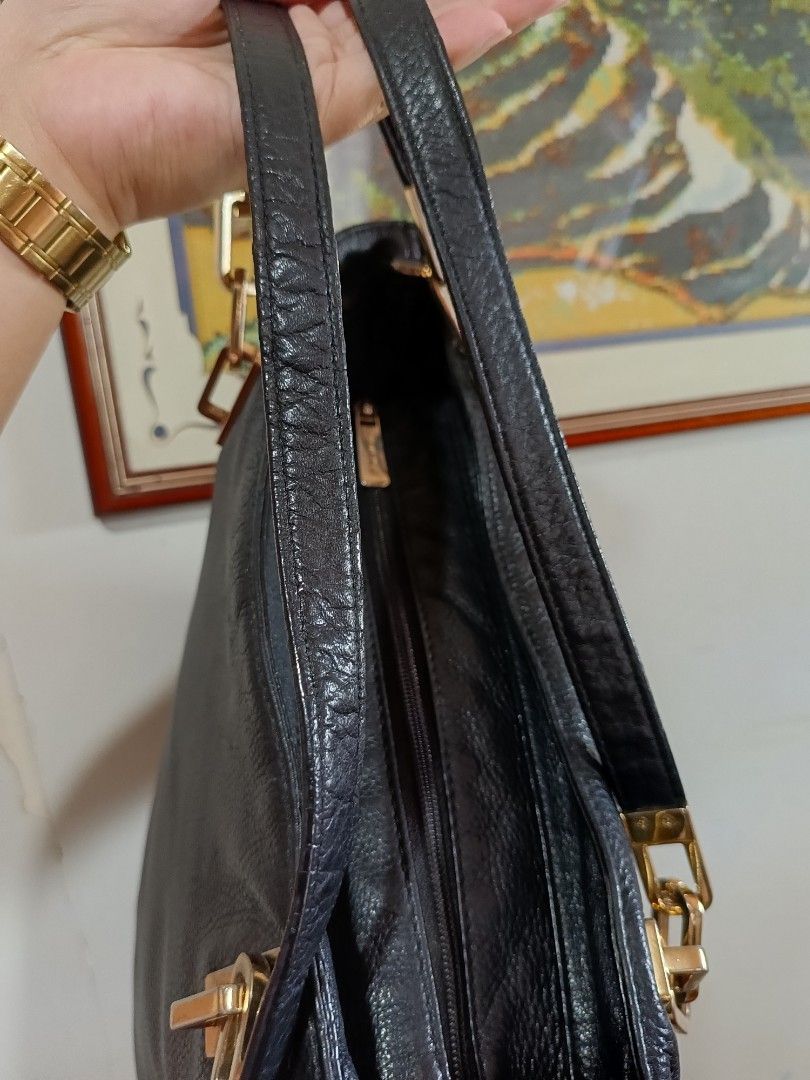 Michael Kors Black Leather bag with sling strap, Luxury, Bags