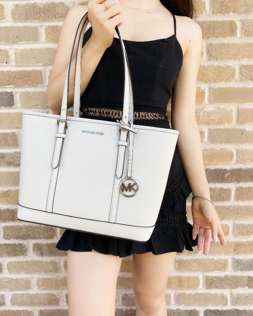 Michael kors jet discount set tote pearl grey