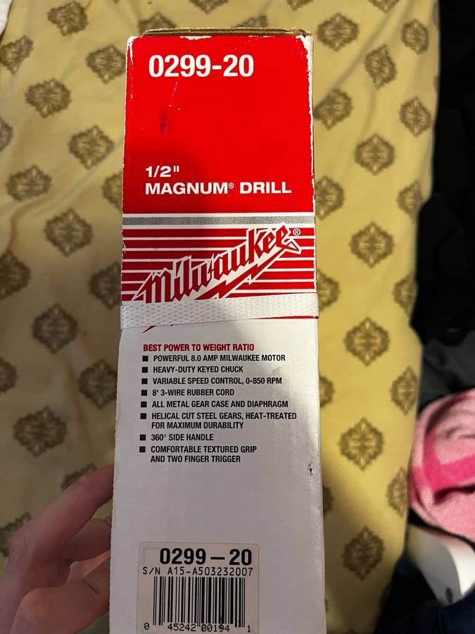 Milwaukee Magnum power drill 1/2 inch size, new in sealed box receipt  from Home Depot USA 2021. 120V USA POWER, 傢俬＆家居, 其他, 家居改善及收納用品- Carousell