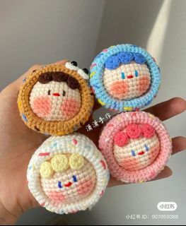 Mochi Crochet Keychain Cute (donut, keychains, bag)