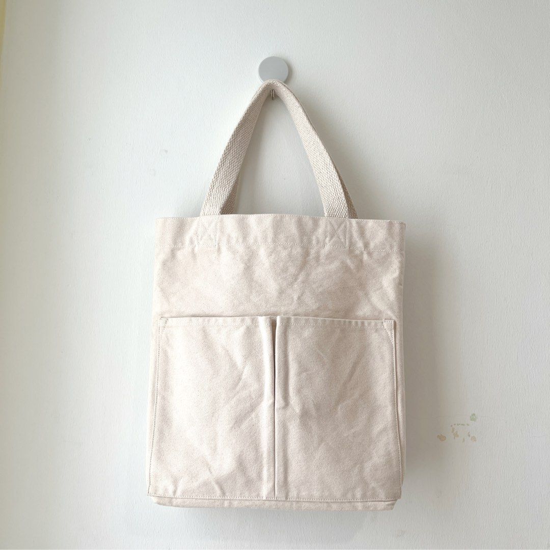 MUJI Indian Cotton Tote Bag Vertical, Women's Fashion, Bags & Wallets