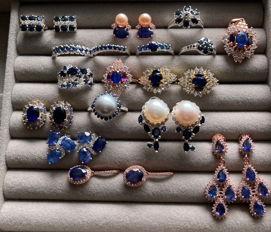 Real blue top sapphire earrings